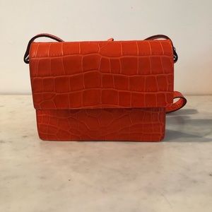 GANNI croc embossed leather purse